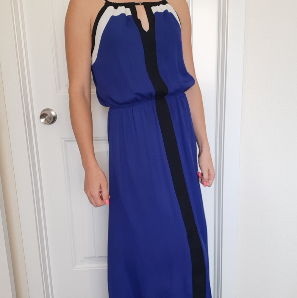 Long flowy royal blue dress